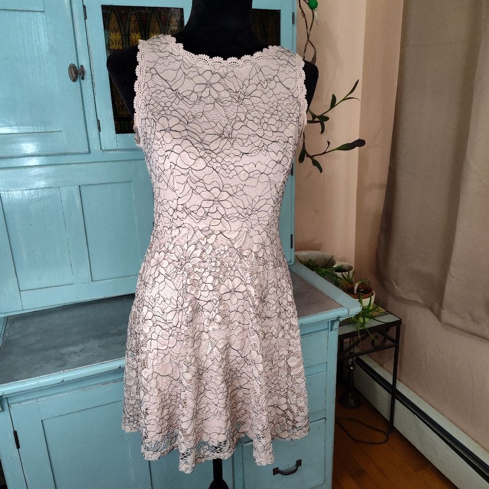 Lily Rose Dress XS Floral Lace Sleeveless Fit & Flare